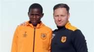 Joshua Otieno and Hull City Academy coach Richard O’Donnell
