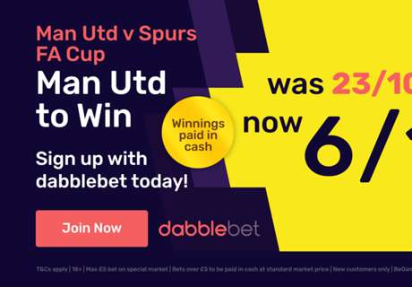Get 6/1 on Man Utd to beat Spurs - paid in cash