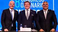 Infantino Dominguez Tapia Conmebol 120418