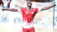 Michael Olunga of Kenya v Ghana.