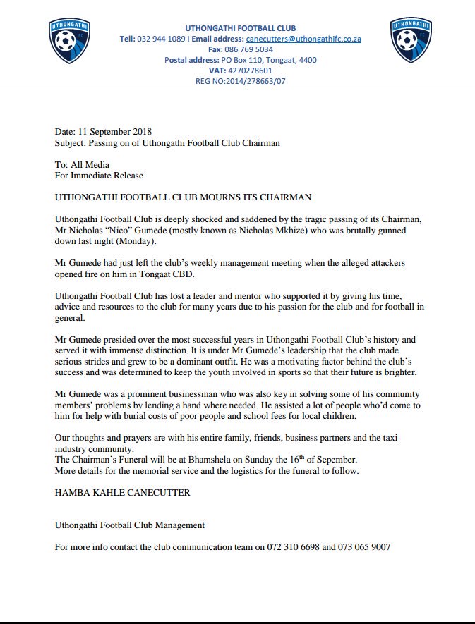 Uthongathi Statement