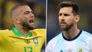 Dani Alves Lionel Messi Brazil Argentina