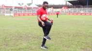 Jay Jay Okocha showing skills during Dare The COPA legends Stunt