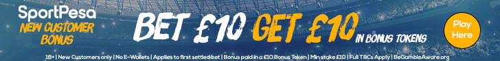 SportPesa banner update - new customer - bet 10 get 10