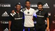 Orlando Pirates legend Jerry Skhosana with Thamsanqa Sangweni and Abbubakar Mobara