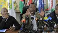 FKF President Nick Mwendwa and Nicholas Musonye (Cecafa)