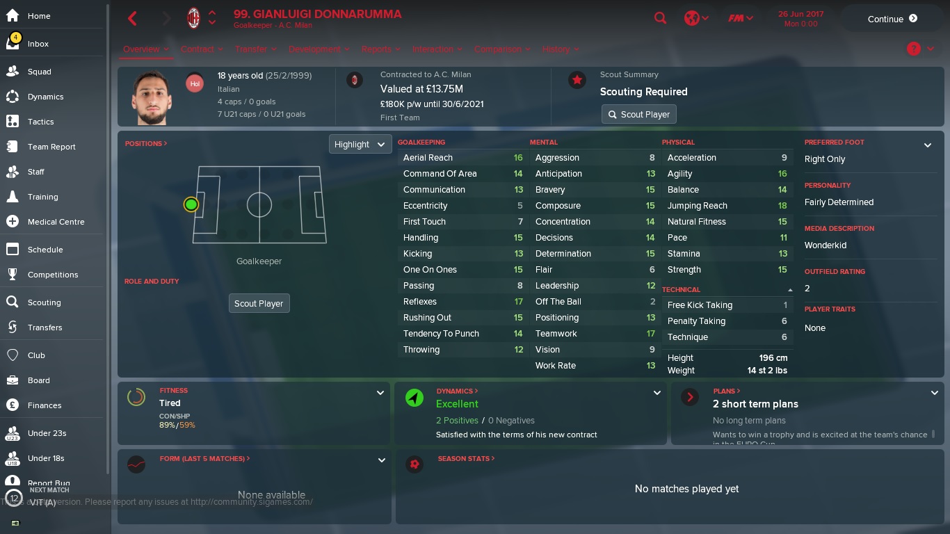 Embed only FM 18 Gianluigi Donnarumma