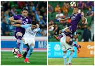Dino Djulbic Lucian Goian Melbourne City v Perth Glory A-League 23042017