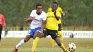 Sofapaka player Ibrahim Kitawi and Swedi Tumba of Wazito.