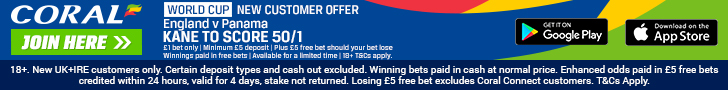Coral new customer offer - Kane to score anytime