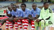 Palos FC players on bench against Gor Mahia.