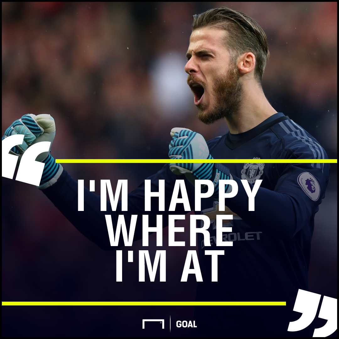 David de Gea Manchester United happy where I'm at