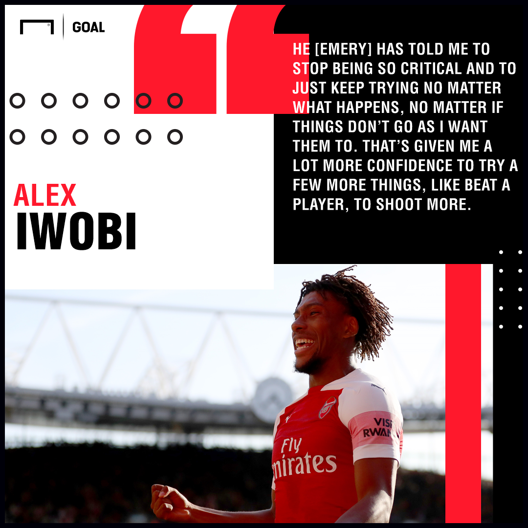 Unai Emery better than Arsene Wenger for Alex Iwobi