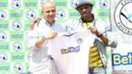Melis Medo of Sofapaka and boss Elly Kalekwa.