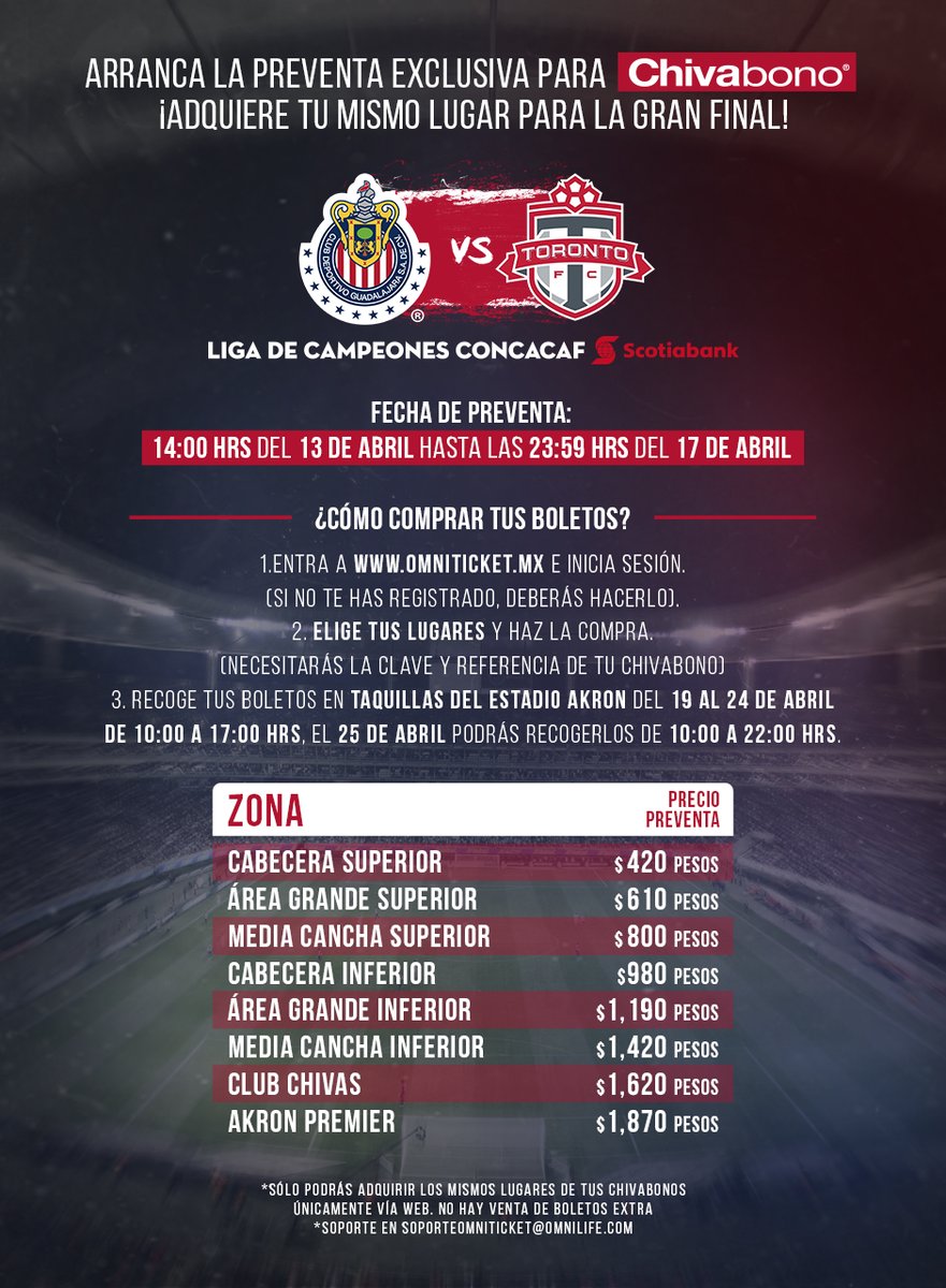 ¿Cuánto cuestan y dónde venden boletos para Chivas vs Toronto?