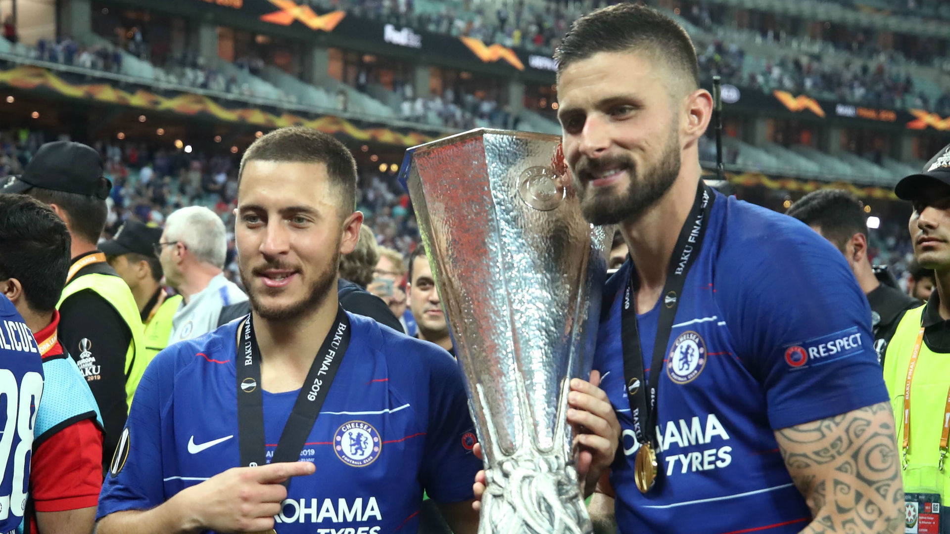 Olivier Giroud Eden Hazard Chelsea Europa League final 2019