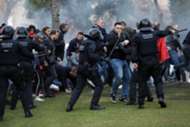Barcelona Olympique Lyon Fans Clash 03/13/19