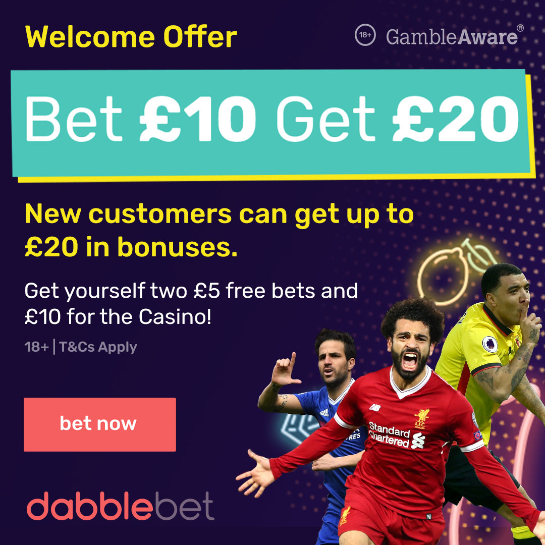 GFX 1080X1080 Bet 10 get 20 dabble new customer offer