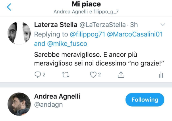Agnelli tweet Scudetto tavolino