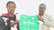 Shafiq Batambuze with Gor Mahia CEO Omondi Aduda.