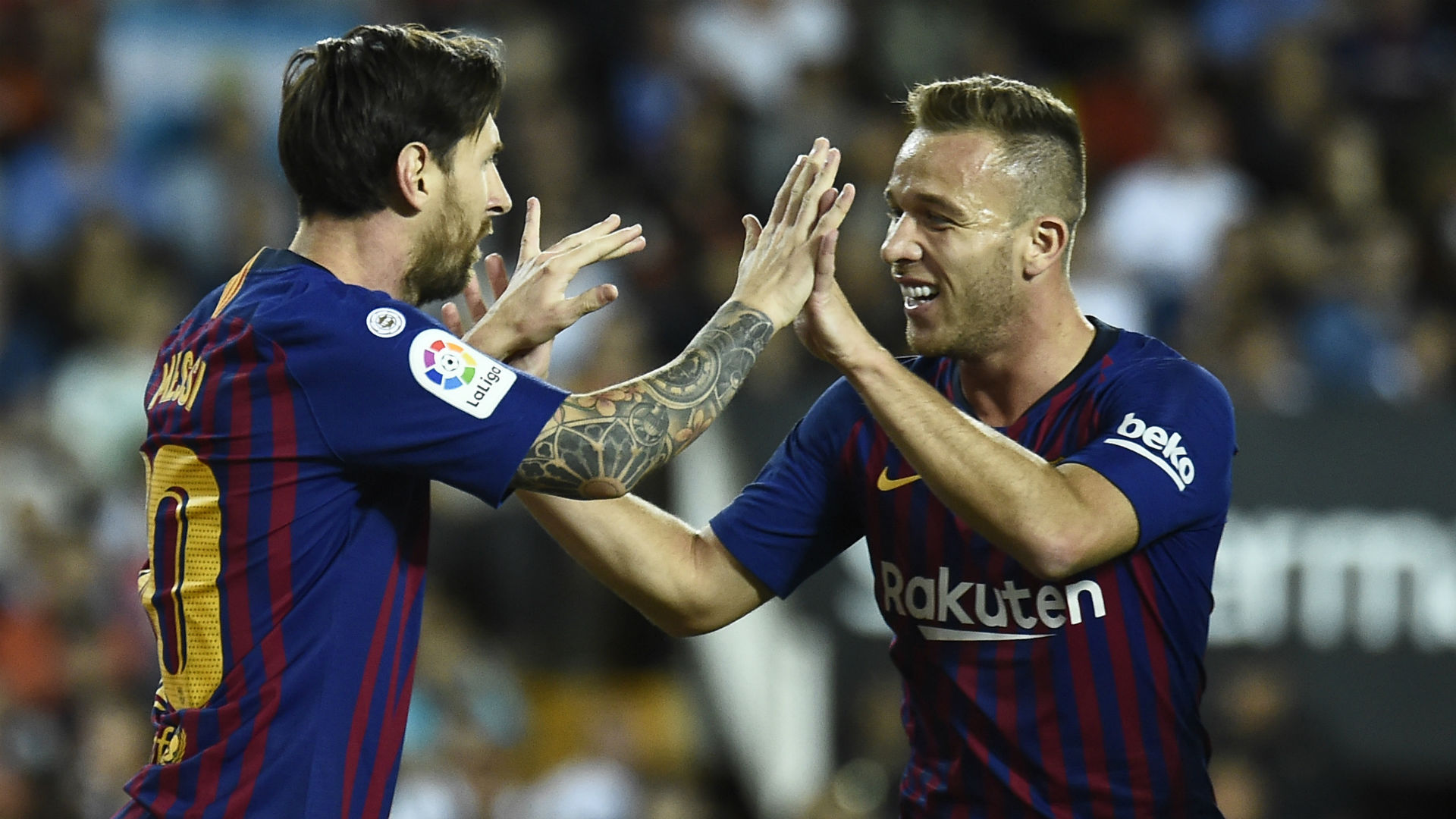 Lionel Messi Arthur Barcelona Valencia La Liga 07102018