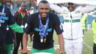 Jacques Tuyisenge of Gor Mahia with the KPL Trophy.