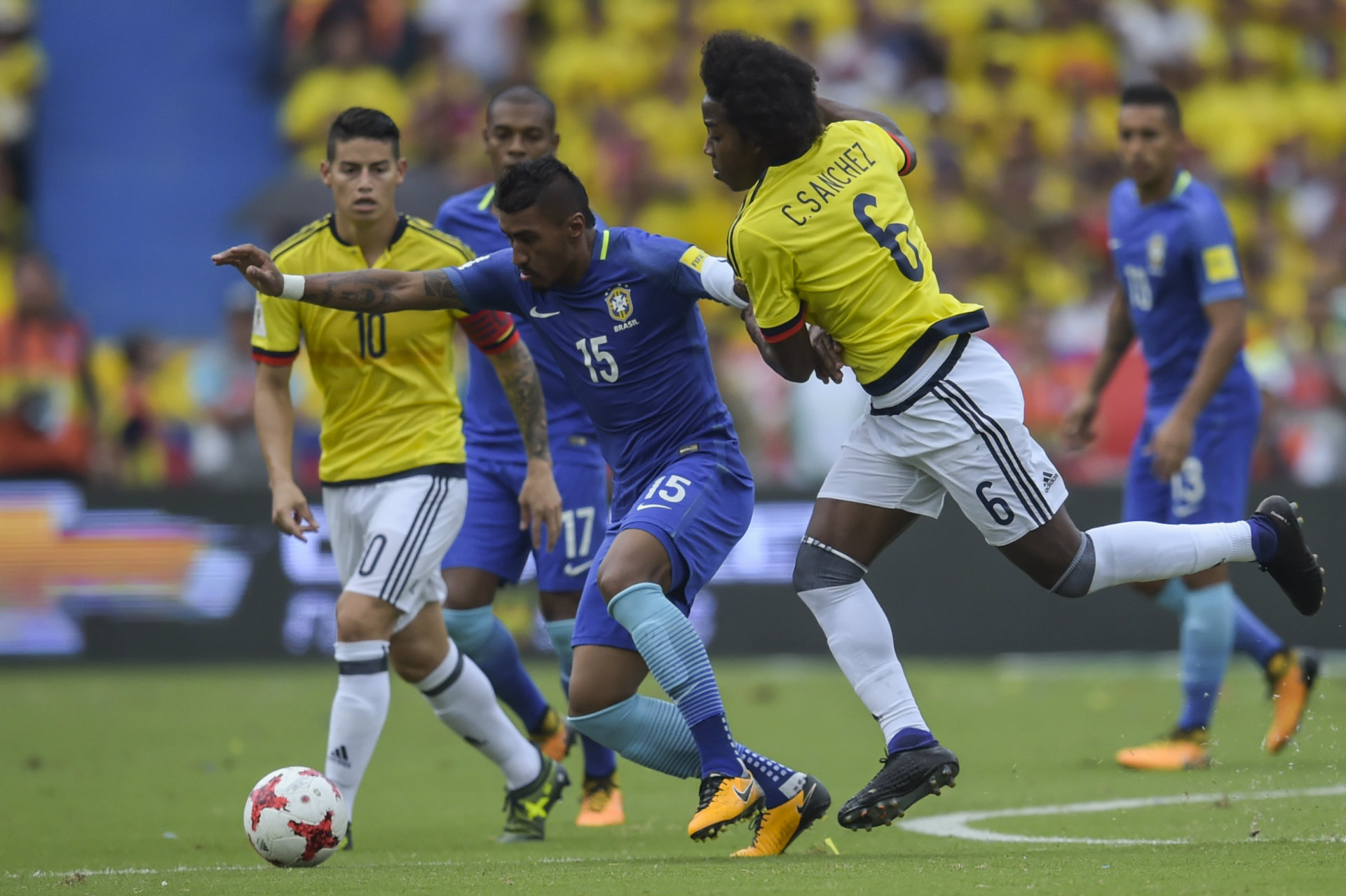 Chelsea's Willian scores brilliant goal for Brazil against Colombia