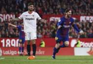 Éver Banega & Lionel Messi - Sevilla v Barcelona