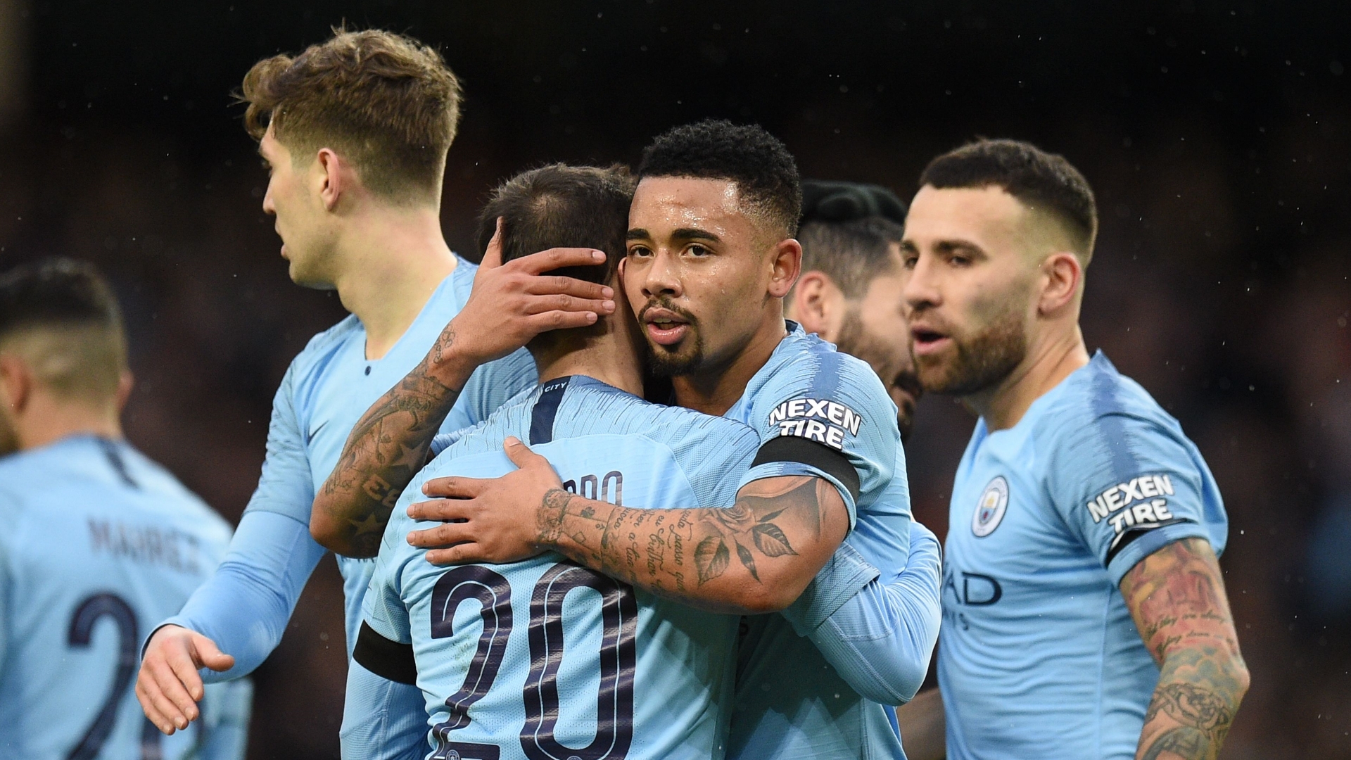 Manchester City celebrates vs Burnley, FA Cup