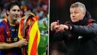Lionel Messi Ole Gunnar Solskjaer Barcelona Man Utd