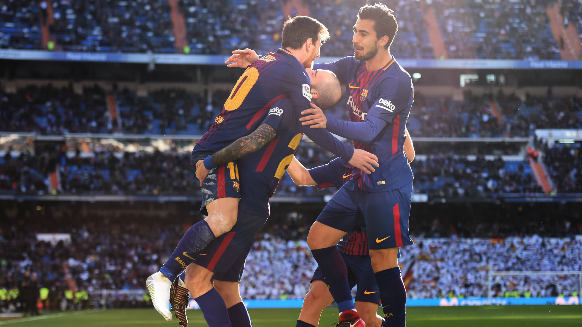 El Clasico: Barcelona star Lionel Messi assists Aleix Vidal... with