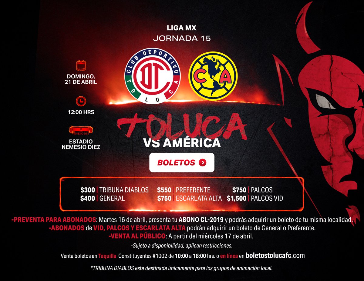 Boletos Para El Toluca Vs America De La Liga Mx Clausura 2019 Donde Comprar Y Precios Goal Com [ 927 x 1200 Pixel ]