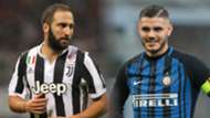 Gonzalo Higuain, Mauro Icardi, Juventus vs Inter