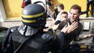 England fans in Lille with police