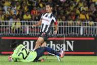Pahang's Matthew Davies trying to score against Perak 21/1/2017