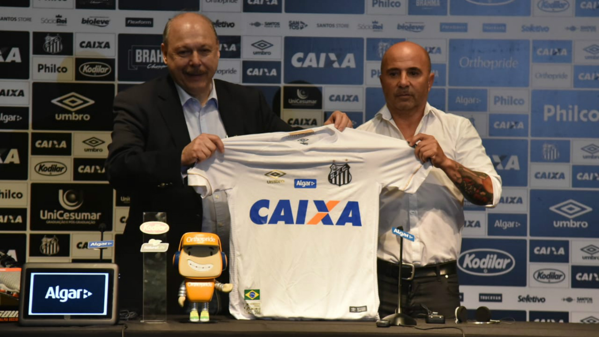 Sampaoli e José Carlos Peres - Santos - 18/12/2018
