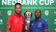 Happy Jele of Orlando Pirates with Vincent Kobola of Cape Town City