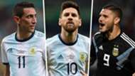 Angel Di Maria Lionel Messi Mauro Icardi Argentina