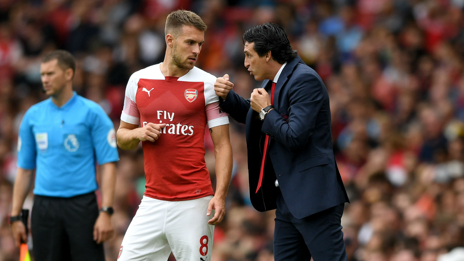 Image result for Aaron Ramsey with emery