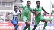Victor Majid of AFC Leopards v Kevin Omondi of Gor Mahia.j