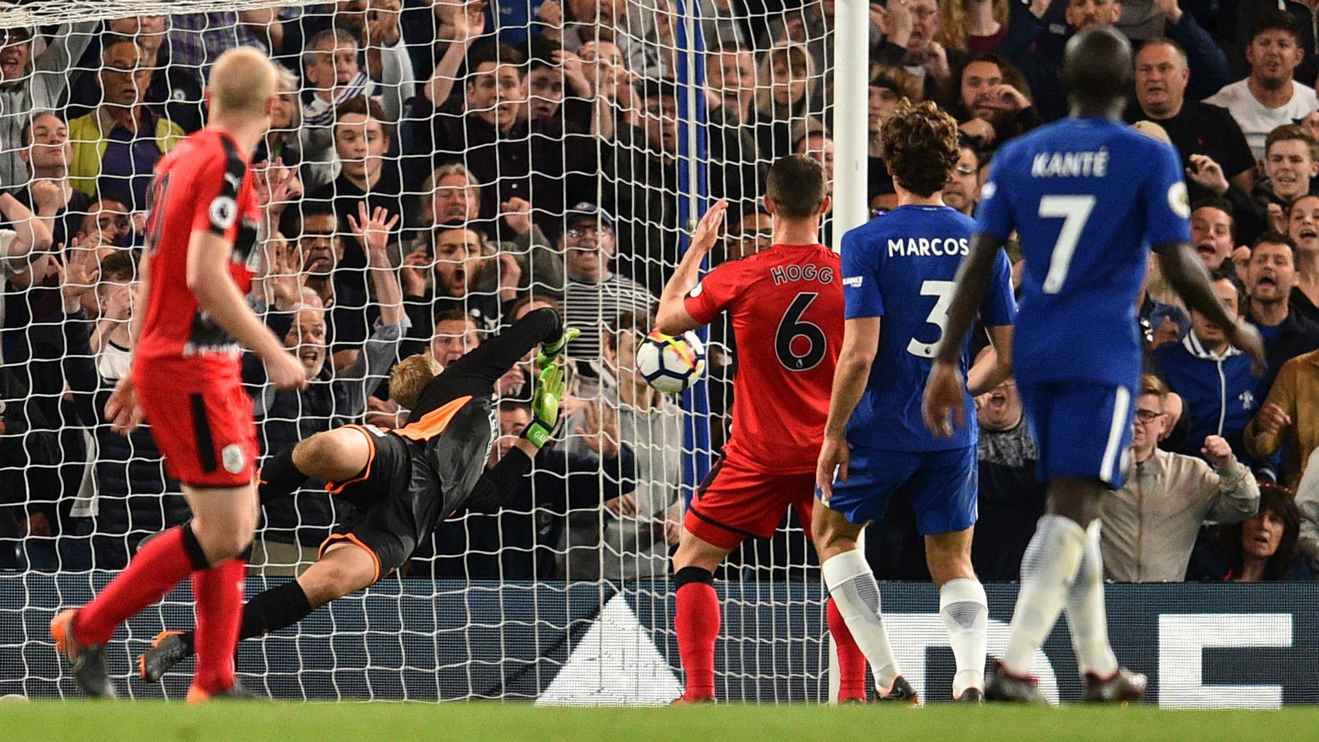 Marcos Alonso goal Chelsea Huddersfield Town Premier League