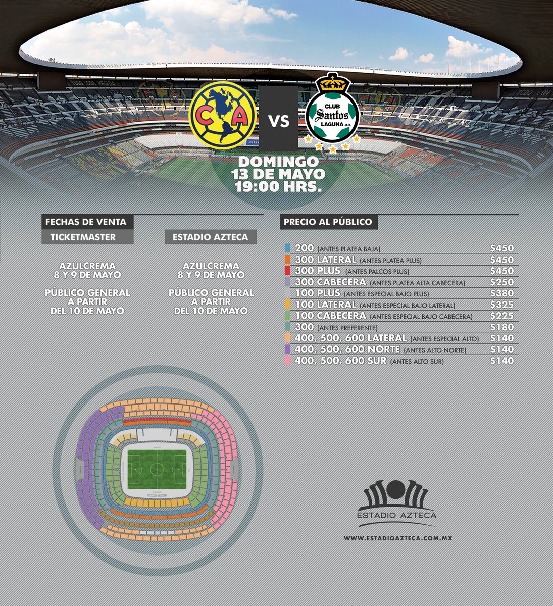 cuánto cuestan y dónde venden boletos para américa vs santos goal com