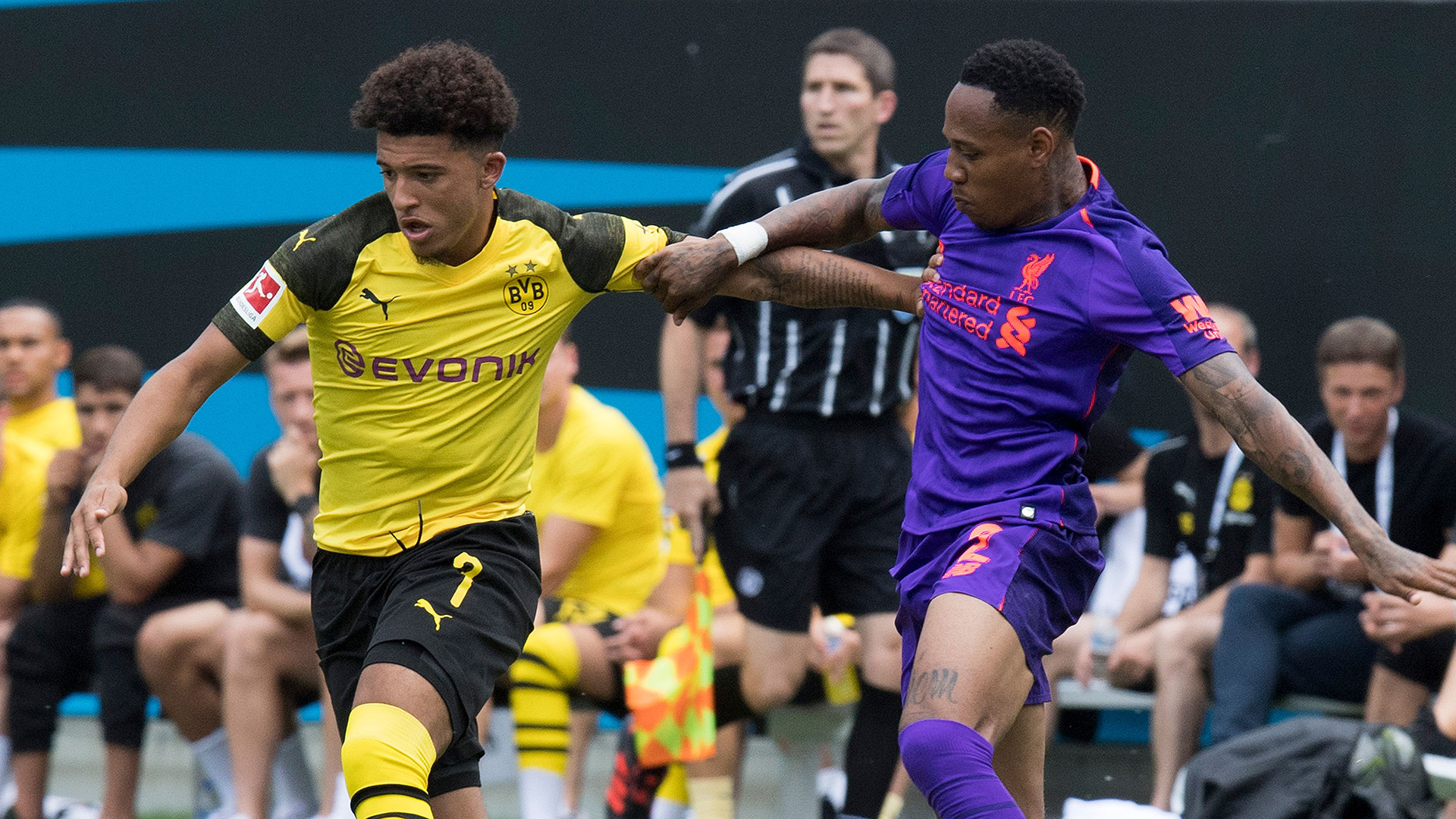  Jadon Sancho Nathaniel Clyne Liverpool Borussia Dortmund ICC 2018 22072018 