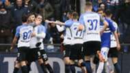 Inter celebrating Sampdoria Inter Serie A