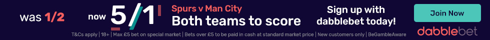 Spurs Man City BTTS graphic dabblebet