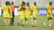 Kakamega Homeboyz celebrate against AFC Leopards.