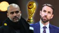 Pep Guardiola Gareth Southgate World Cup trophy