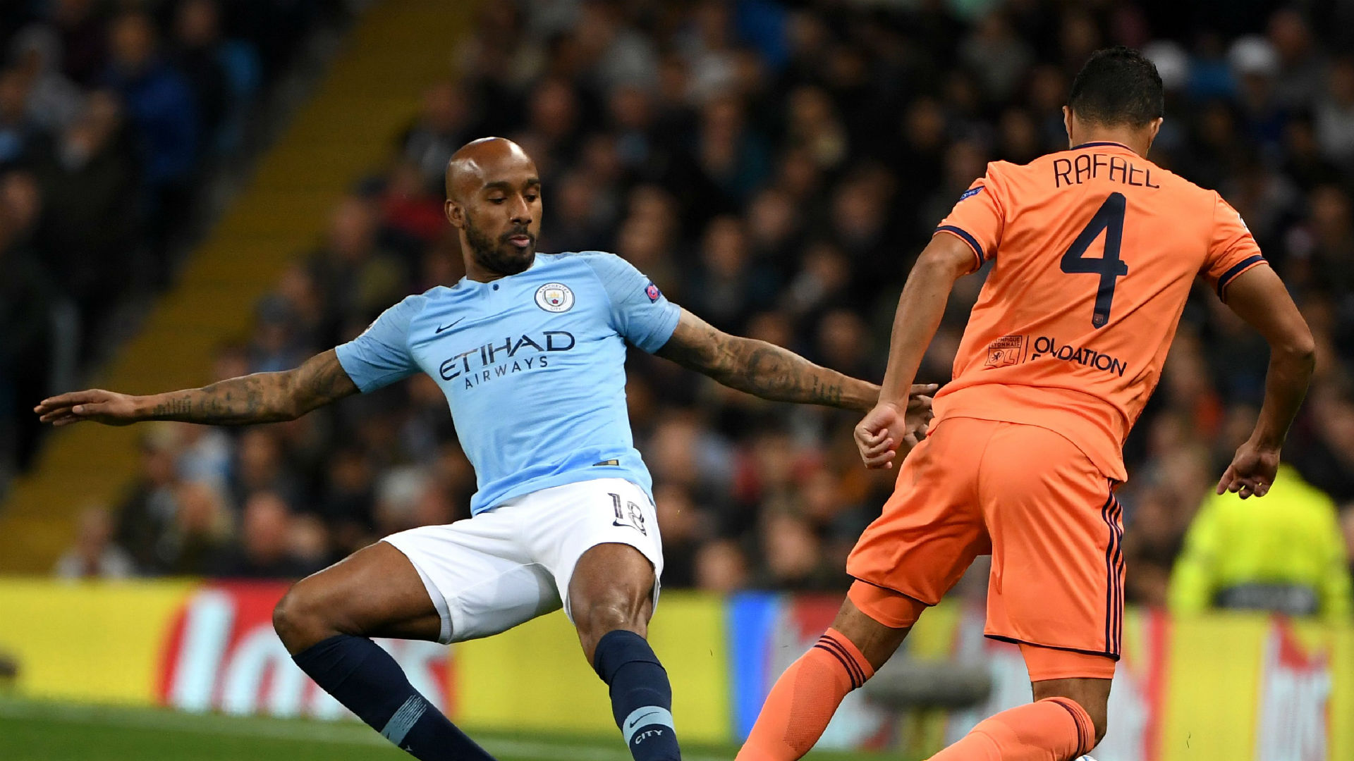 Fabian Delph Rafael da Silva Manchester City Lyon Champions League 2018