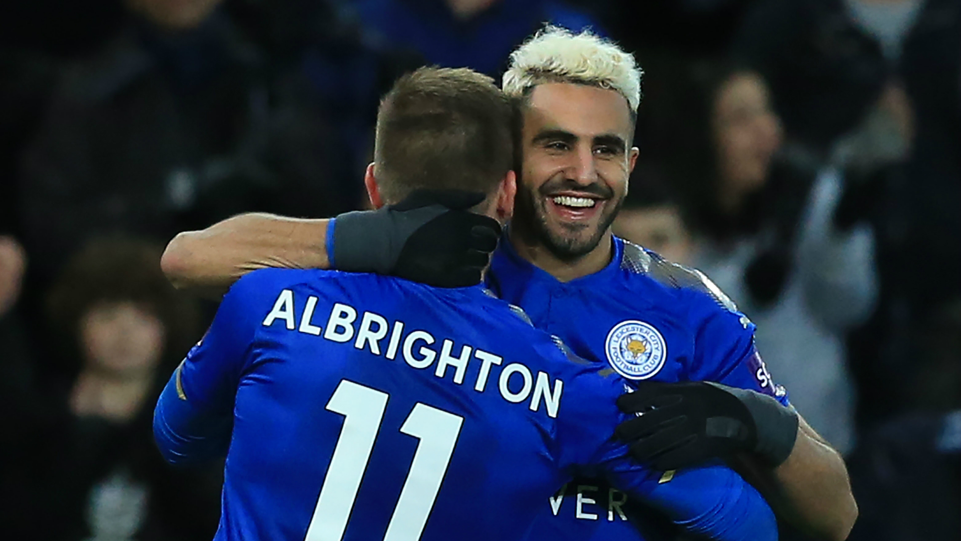 Marc Albrighton Riyad Mahrez Leicester City Huddersfield Town