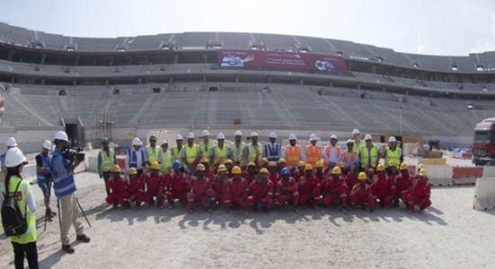 Image result for qatar worldcup construction work